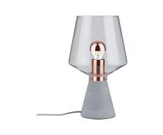 Paulmann 79665 Neordic Yorik Lampe de table, max. 1x20W, E27, Clair/Gris/Cuivre Verre/BÃ©ton/MÃ©tal