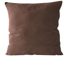 MONDIAL TAPIS Coussin suÃ©dine Bicolore, Couleur Brun et Marron - matiÃ¨re extrÃªmement Douce - dÃ©houssable - Taille 50 x 50 cm, 100% Polycoton