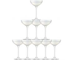 LSA International Mère de Perle Tour de Champagne, en Verre, Transparent, Lot de 10