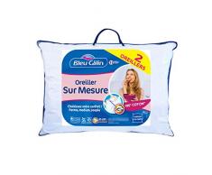 Bleu CÃ¢lin Lot de 2 Oreillers Rectangulaires Sur Mesure, Blanc, 50x70 cm, OCRZ