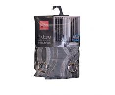 homea rideau a oeillets 140x260 cm jacquard miriade anthracite
