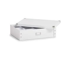 Zeller 17769 Boite de rangement en carton pour cravates et ceintures blanc, 44,5 x 31,5 x 11 cm
