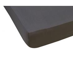 Nuit de France 330924 Drap Housse 57 Fils Bonnet 22C Coton Anthracite 200 x 80 x 0,5 cm