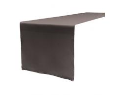 La Lin Popeline de Polyester Chemin de Table, Polyester, Charbon, 35.56 x 274.3 x 0.04 cm
