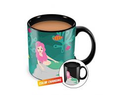thumbs Up! - Mermaid Mug - Tasse Céramique du changement de couleur - design dune sirène - noir / multicolore - 1001772