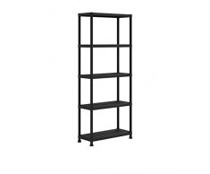 Kis 9509000 0022 01 Étagère Plus 75/5 Noir, Plastique, 74,5 x 32 x 176,5 cm