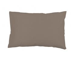 Soleil dOcre 554829 Taie dOreiller US 57 Fils Coton Uni Taupe 50 x 75 cm