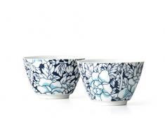 Bredemeijer G022BP Yantai Tasse Ã ThÃ© Set de 2, CÃ©ramique, Bleu, 74 x 74 x 50 cm