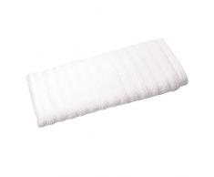 iDesign serviette de bain, petit essuie-mains en coton avec un joli design rayÃ©, serviette de toilette douce et absorbante avec accroche pour lavabo ou WC invitÃ©s, blanc