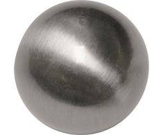 GARDINIA Embouts de Tringle à rails rideau, 2 x Boules dépingle dextrémité, Série Memphis, Métal, Acier inoxydable, à 16 mm