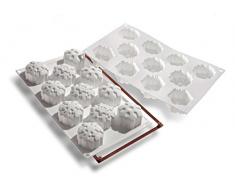 Silikomart 26.115.87.0068 SF115 Moule Forme Flocon de Neige 11 Cavités Silicone Blanc