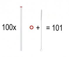 KOCH Paille en verre, droite, rouge, avec pinceau, PAQUET VALEUR (100)