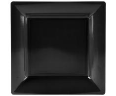 Plastella 023720NOIR Assiette, PS, Noir, 21,5 x 21,5 x 2,2 cm