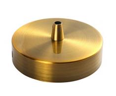 Plafonnier Acier 1 sortie D100mm Or + arrêt de cable D7mm