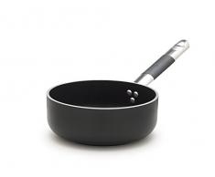 Pentole Agnelli Ligne ALLBLACK 5Â mm Casserole Basse avec Fond Ã Induction 10Â mm, 1Â Manche Cool 24Â cm Argent