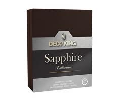 DecoKing Spannbettlaken Jersey Drap Housse, Coton, Chocolat, 80 x 200-90 x 200 cm