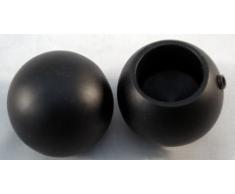 Gardinia Boule dextrémité, 2 x Embouts, métal, Noir Mat, pour Rideaux à 16 mm