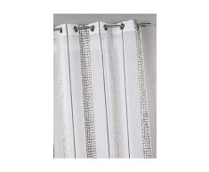 HomeMaison HM69371984 Voilage Ã Pois Rayure Verticales Polyester/Etamine 140 x 260 cm