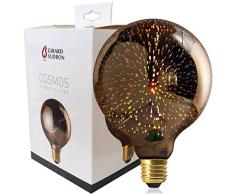 Girard Sudron 16017-LED Globe G125 Ampoule LED Filament Effet 3D E27 Edison Culot Ã Vis Edison Finition 4 W Argent