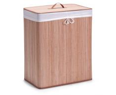 Zeller 13413 Panier à linge à compartiments bambou naturel, 52 x 32 x 63 cm