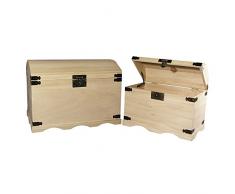 Rayher 6153900Â Set de coffres en Bois 37Â x 21Â x 26Â cm et 44 8Â x 28 8Â x 32Â cm