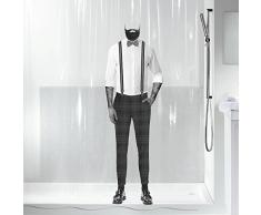 Spirella Dandy Rideau de Douche en Tissu 180 x 200 cm, 100% Polyester, Noir, PEVA