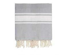 Moorish Idol - Fouta Rayure Classique- 200cm x 200cm- Gris Perle