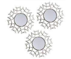 DCASA Lot de 3 miroirs muraux pour Meubles Autocollants DÃ©coration de la Maison Unisexe Adulte, CrÃ¨me (crÃ¨me), Unique