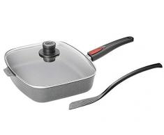 Woll Lot de 3 poÃªles Spatule anti-adhÃ©sive en fonte daluminium avec couvercle Gris 26 x 26 cm