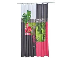 Ushuaia Rideau DE Douche Textile 180x200CM Motifs, 100% Polyester, Fuchsia