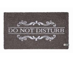 Young Generation Shoe Max YH 101340 Paillasson en fibres de coco avec dos antidérapant en PVC Inscription Do not disturb Marron clair/noisette 44 x 74 cm