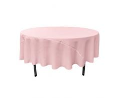 La Nappe Ronde en Lin, 228,6Â cm, Polyester, Rose Clair, 228.5 x 228.5 x 0.04 cm