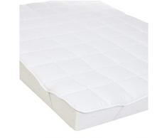 AmazonBasics Sur-matelas doux avec rembourrage en microfibre polyester et élastiques, 90 x 200 cm, Blanc