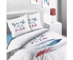 Ateliers du Linge Plumy Parure de Lit, 100% Coton, Imprimé, 240 x 220 cm