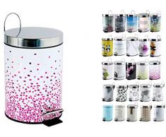 MSV Poubelle Ã pÃ©dale Brest Rosa 3 litres avec Seau intÃ©rieur Amovible