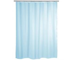 MSV 140483 Rideau de Douche Polyester + Plastique + Métal Bleu 240 x 200 x 0,1 cm - 12 anneaux inclus