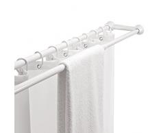 MSV Barre de Douche Double Blanche 75-125cm, Acier