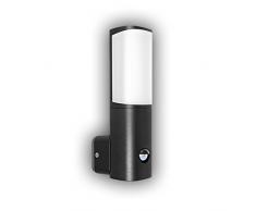 GEV LED Applique Murale ExtÃ©rieure NATALIA avec dÃ©tecteur de mouvement Angle de dÃ©tection Ãclairage 120Â Â° Interrupteur crÃ©pusculaire, IP 44, 550Â lm, 3000Â K, Blanc chaud, aluminium, 7Â W, anthracite, 11,5Â x 7Â x 25Â cm