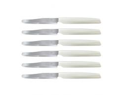 PEDRINI Lillo Set 6Â Couteaux de Table, Acier Inoxydable, Blanc/Acier, 300Â x 90Â x 17Â cm