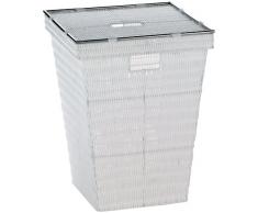 Kela 21083 panier Ã linge, plastique tressÃ©/inox, 53 x 40 x 40 cm, blanc, Noblesse