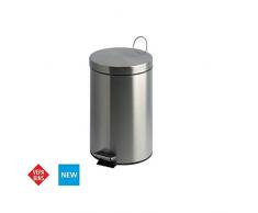 V-Part Poubelle Ã pÃ©dale, 20Â litres, en acier inoxydable mat