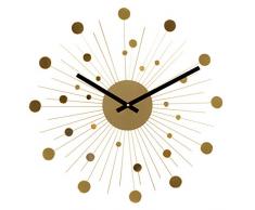 Splendid AZ pailletÃ© zÅoty Clock Horloge Murale, MÃ©tal, Or, 50Â x 50Â x 4,5Â cm