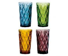 Artland Highgate (Haut Transparent gobelets, Multicolore, Lot de 4