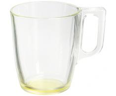 Luminarc 9213708 Lot DE 6 Mugs DE CONTENANCE 25CL Jaune Crazy Colors, Verre, 10,5 x 7,5 x 9 cm