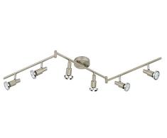 Briloner Leuchten 2991-062B plafonnier, Spots, Lampe Salon denfant ou Chambre a Coucher, Applique LED, orientable, MÃ©tal, GU10, 3 W, Matt Nickel