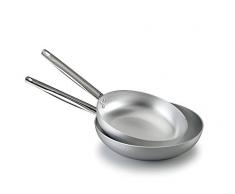 Pentole Agnelli ALMABATT03 Bis casseroles en aluminium avec poignÃ©e en acier, diamÃ¨tres 24 et 28 cm