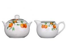 Premier Housewares 0722437 Ensemble Pot à Lait + Sucrier Orangeraie en Porcelaine