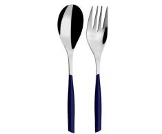 BUGATTI GLBU-021F11/12 Glamour Lot de 2 Pièces Service de Table SAN/Acier Bleu Marin 25 x 12 x 3 cm