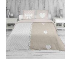 Soleil docre Juliette, Parure, Housse de Couette, Coton, Ecru, 220 x 240 cm