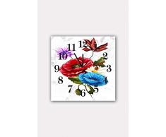 Bonamaison Horloge Murale en MDF, Multicolore, 30 x 30 cm